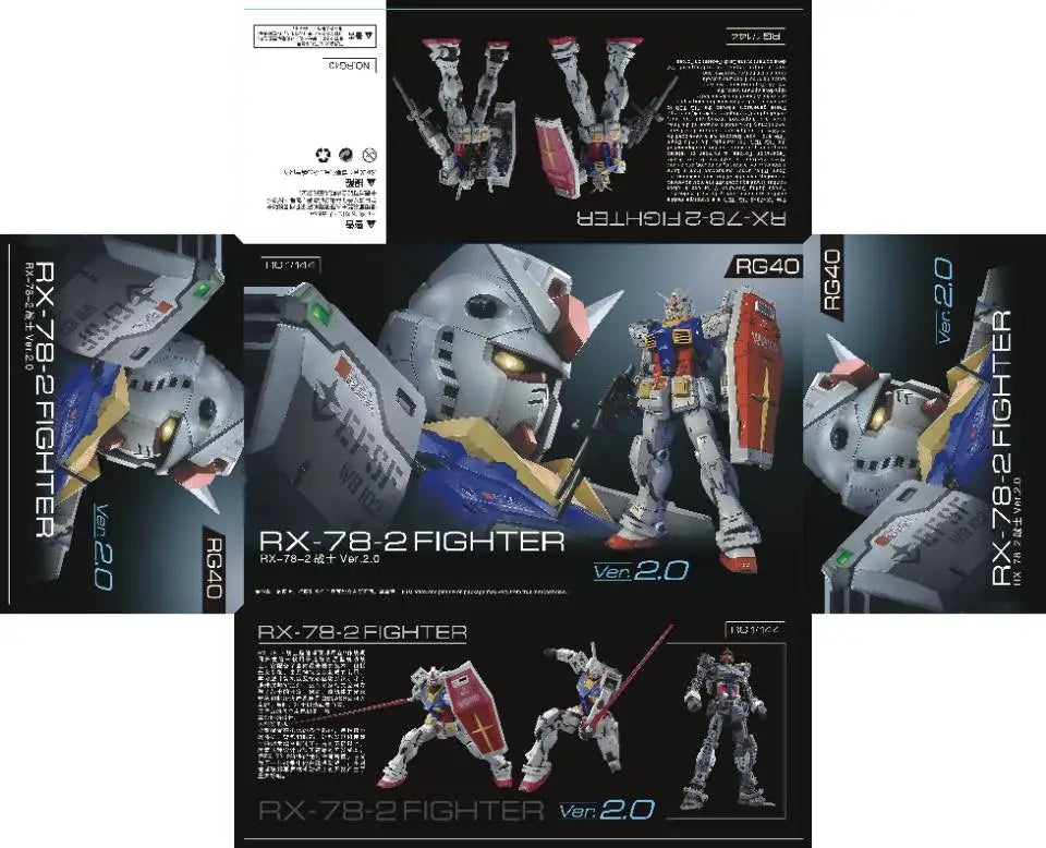 New RG 1/144 RX-78-2 2.0 Yuanzu G3 Action Figures Mech Assembly Model Kit Desktop Ornament Plastic Model Toys Collectible Gifts