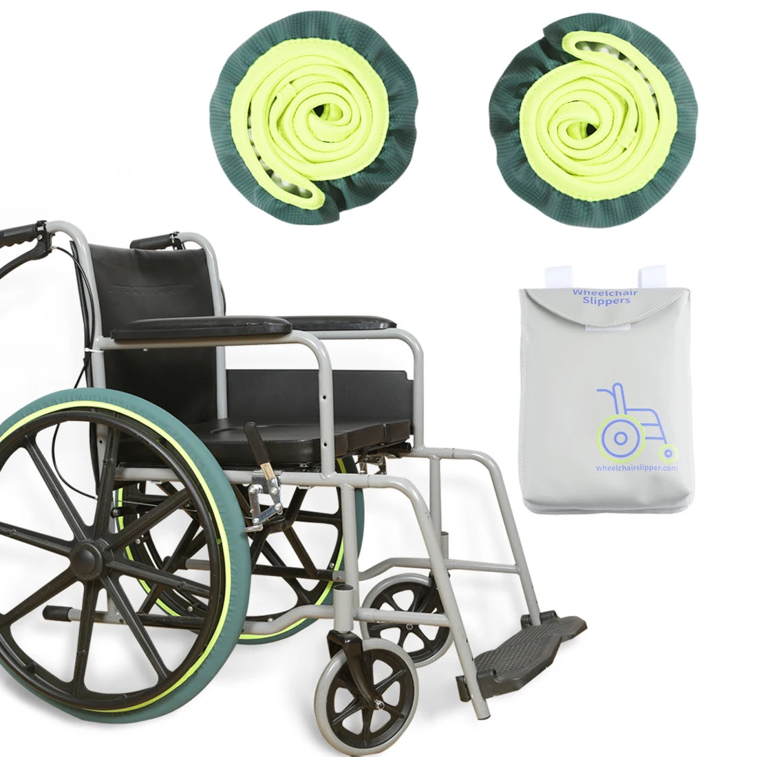 Ehucon Wear-Resistant Wheelchair Slippers Wheelchair Accessories Tire Cover to Protect Floor Carpet,Multiple Sizes Wheel Cover