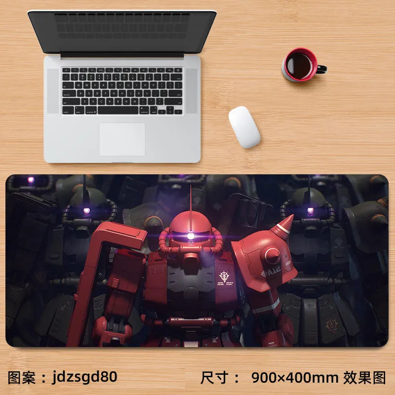 New Cartoon Anime Gundam Leather Mouse Pad Extra Large Anime Game Anti-Slip Mouse Pad Office Dormitory Computer Pad HD Desk Mat