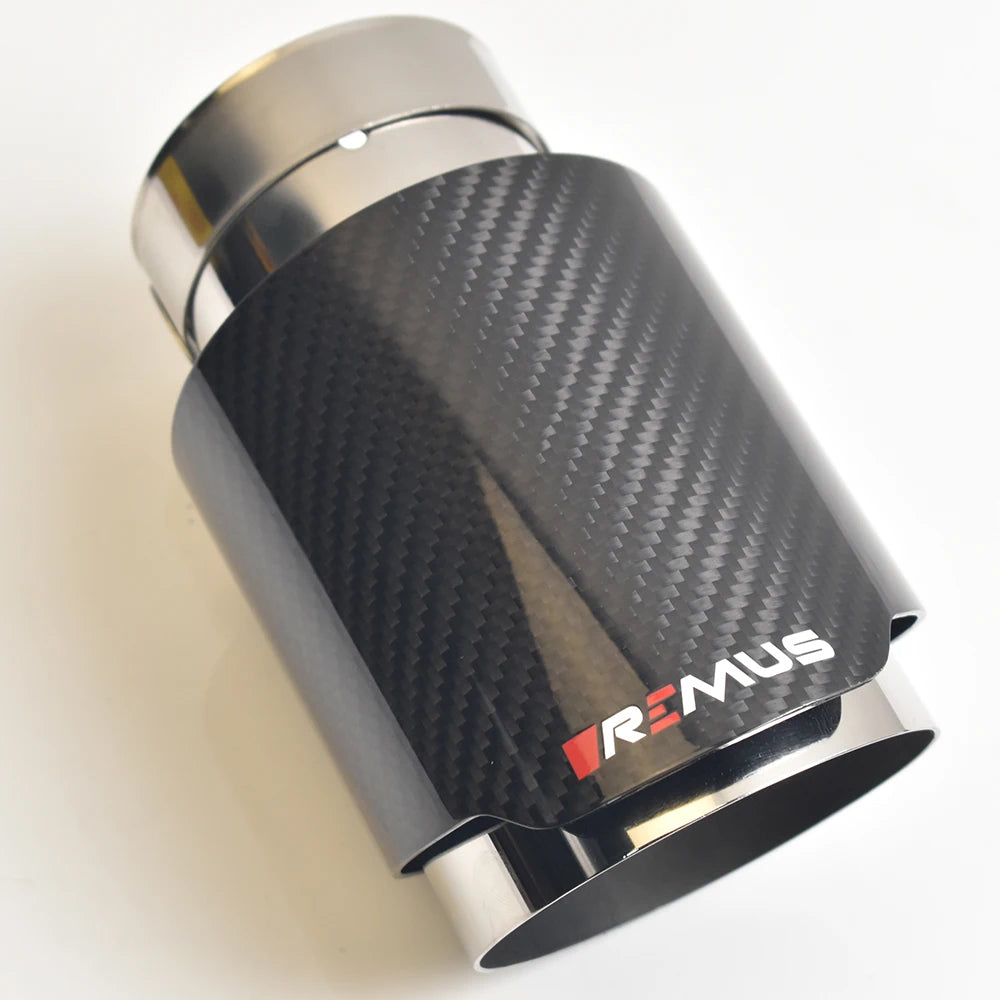 Universal Car Accessories  Stainless Steel Muffler Glossy Tip Slash Cut End Pipe Bevel Edge With VREMUS
