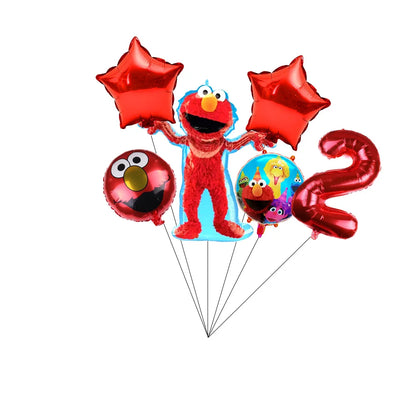 Cartoon Sesames Streeted Birthday Party Decoration Elmo Theme Balloon Set Plates Tissue Tablecloth Party Supplies Baby Shower