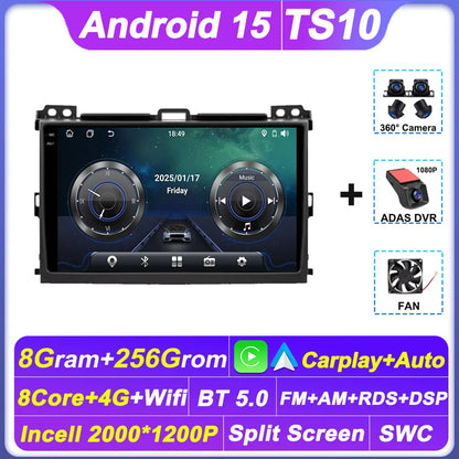2 Din Android Autoraido For Toyota Land Cruiser Prado 120 3 III For Lexus GX470 GX 470 J120 2002 - 2009 Car Radio Touch Screen