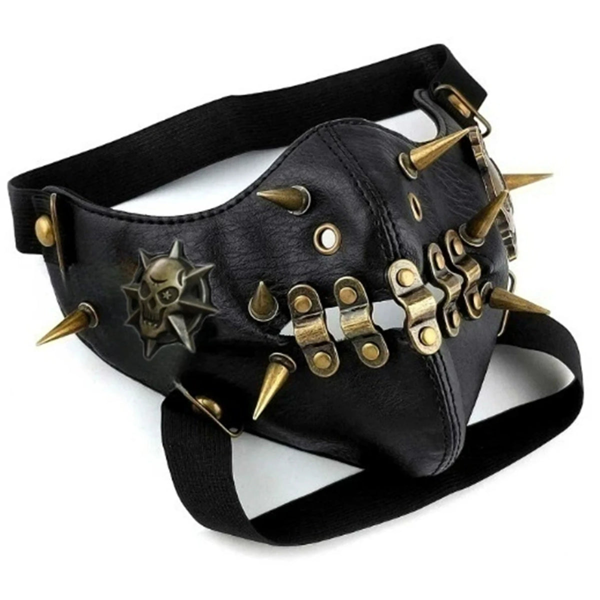 PU leather Steampunk Mask Party ProtectiveMask Cosplay Gear Nail Retro Gothc LeatherMask Innovative Scary Face cover for party