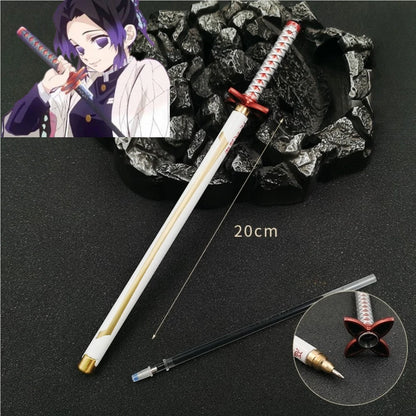 Anime Demon Slayer Nichirin Sword Katana Pen Kimetsu No Yaiba Giyu Refillable Gel Pen for Anime Fans Collection School Supplies