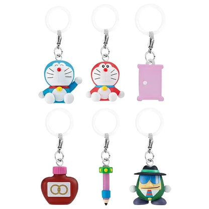 Bandai Original 6Pcs Gashapon めじるしアクセサリー Vol.3ドラえもん Anime Figure Toys For Kids Gift Collectible Model Ornaments