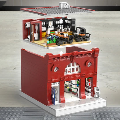 1836 Pcs Cada City Street View LED Lights Subway Station  Architecture Building Blocks Friends Traffic House Bricks Toy For Kids