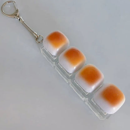 [NC]1PC Caramel Bread Keyboard Stress Relief Button Light Keycap Backpack Pendant Keychain For Office Adult Accessory[NC]
