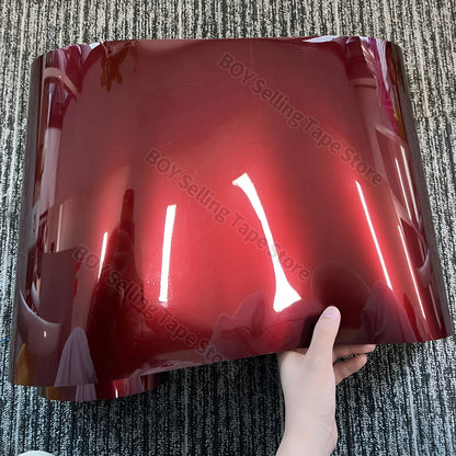 Motorcycle Wrap Car Vinyl Film High Glossy Liquid Metallic Dragon Blood Red PET Waterproof Car Wrapping Foil with Air Release