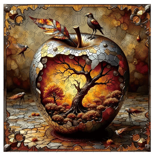 Apple World Wooden Puzzle For Adults, High Difficulty Toys Puzzle, Concentration Training, Hallowee Christma Birthday Gifts