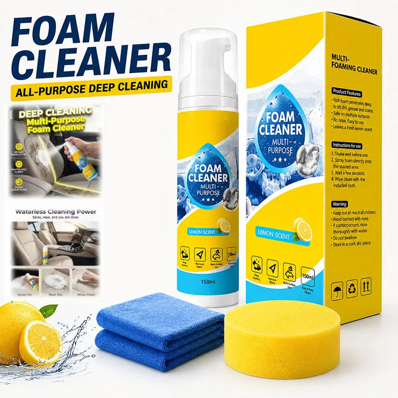 150ml Foam Cleaner All-purpose Deep Cleaning Spray for Car Interior Leather Plastic & Fabric Car Bathroom & Sofa Cleaning Tools