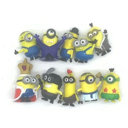 10Pcs/Set kawai Mini Figurines Toys 3D Eye Despicable Crown ones Action Figures Toys Xmas Gifts for Xmas gifts
