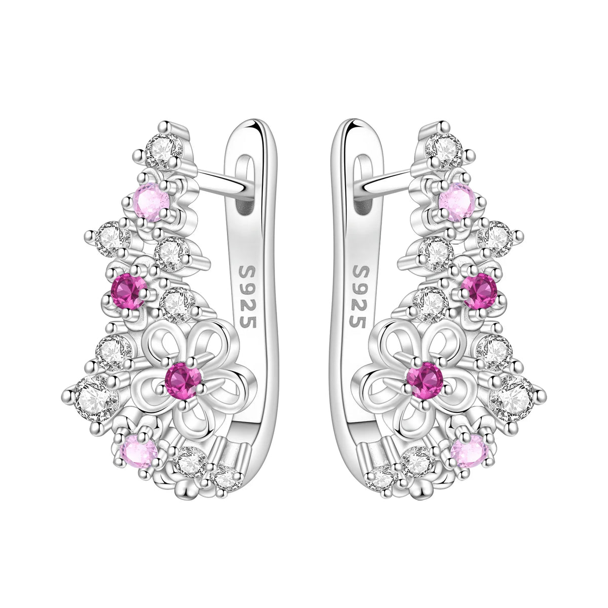 Orstarry Original 925 Sterling Silver Minimally Design Blue Zircon Earrings Women Hoop Earring Anniversary Jewelry Gifts