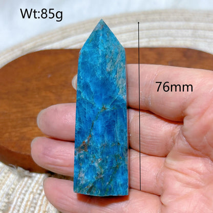 Natural Crystal Blue Flashy Apatite Tower Healing Gemstones High Quality Mineral Reiki Ornament Home Decorations Gift