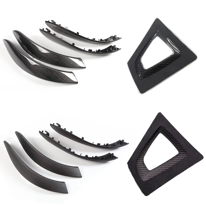 Real Carbon F30 F80 F31 Set Interior Door Pull Handle Outer Cover Trim For BMW 3 4 Series M3 M4 F32 F33 F34 F35 F36 Shift Base