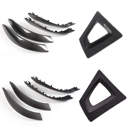 Real Carbon F30 F80 F31 Set Interior Door Pull Handle Outer Cover Trim For BMW 3 4 Series M3 M4 F32 F33 F34 F35 F36 Shift Base