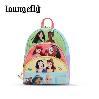 15 Styles Loungefly Disney Princess Series Manga Style Animated Collage Collection Mini Backpack