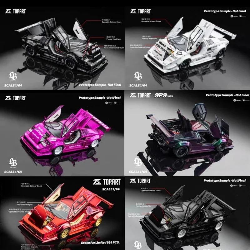 HEC 1:64  Malaysia North Exhibition Limited LB Countach alloy die-cast miniature simulation car model,adult collectible ornament