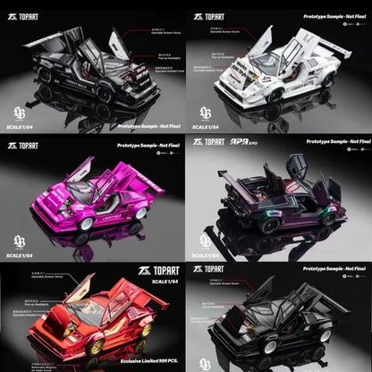HEC 1:64  Malaysia North Exhibition Limited LB Countach alloy die-cast miniature simulation car model,adult collectible ornament