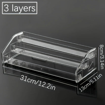 Transparent Ladder Display Rack, Hand Account Tape and Sticker Storage Rack, Cosmetics, Perfume, Nail Polish Storage Box