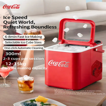 Coca Cola Electric Ice Maker Multi-functional Automatic Ice Making Machine for Home Kitchen Office Portable Ice Machine