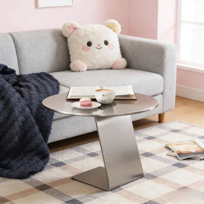 Luxury Industrial Round Side Table Stainless Steel Coffee Tables Creative Tea Table Commercial Milk Tea Shop Cafe Dining Tables
