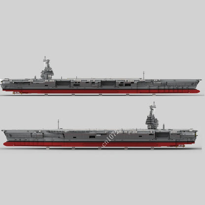 4980PCS New 1:300 Navy Air Carrier CVN-80 Gerald R. Ford Model World Military Building Blocks Toys for Kids Bricks Gifts Boys