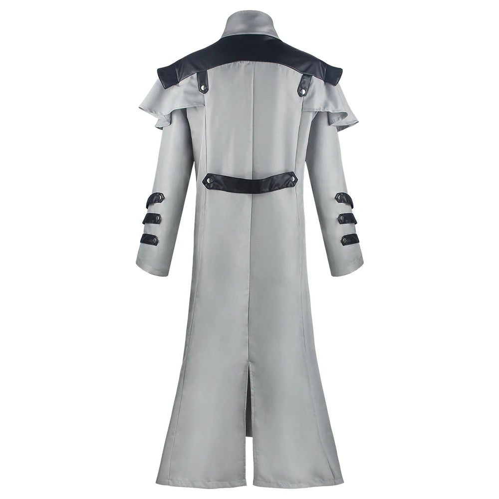 Vintage Medieval Long Trench Coat Gothic Double Breasted Jacket Men's Steampunk Overcoat Victorian Cosplay Tailcoat