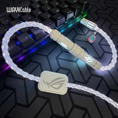WAYi Magnetic Keyboard Cable Mechanical RGB Magnetron Color Changing 8K Aviation Plug Cable PC Laptop Keyboard Accessories