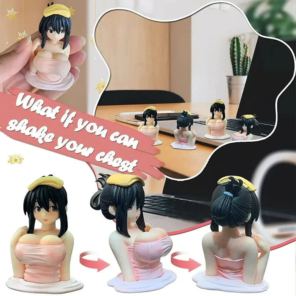 1/2pcs Car Phone Holder Bikini Beach Girl Cartoon Anime Cute Kanako Chest Shaking Ornaments Car Dashboard Decoration Interior