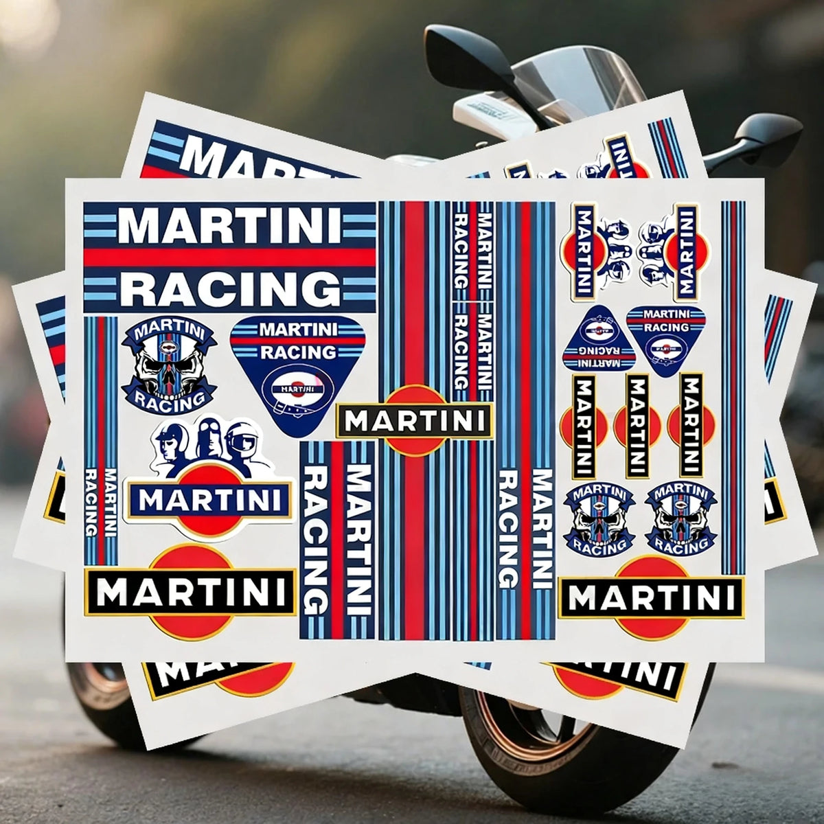 For Martinis Racing Stickers Moto Sticker Auto Body Bumper Windows Motorcycle Laptop Walls Vinyl Decal Car Tuning Accessories