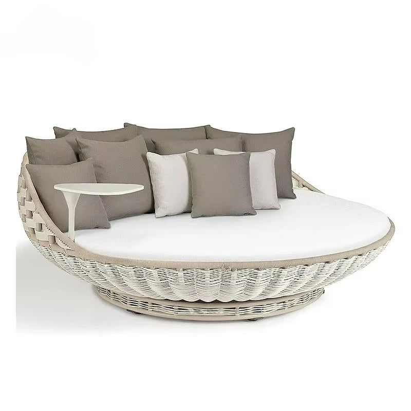 Outdoor Swing Bed Hanging Daybed Modern Swing Sofa Adult Garden Furniture Porch Rope Wicker Rattan Round Hanging Bed