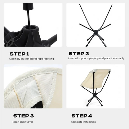 TINSOL 2026 New Portable Outdoor Detachable Swivel Chair Camping Folding Chair Backpacking Lightweight Seat with Fishing Tote
