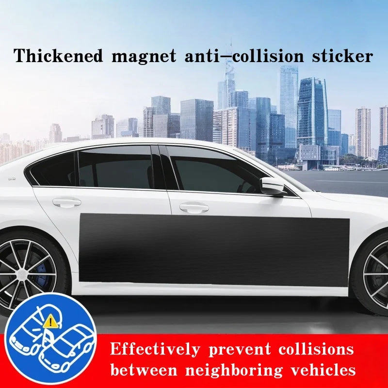 Adhesive-Free/Magnetic Car Body Anti-Scratch Protector Black Auto Door Side Edge Guard Decorative Protection Pad Stickers
