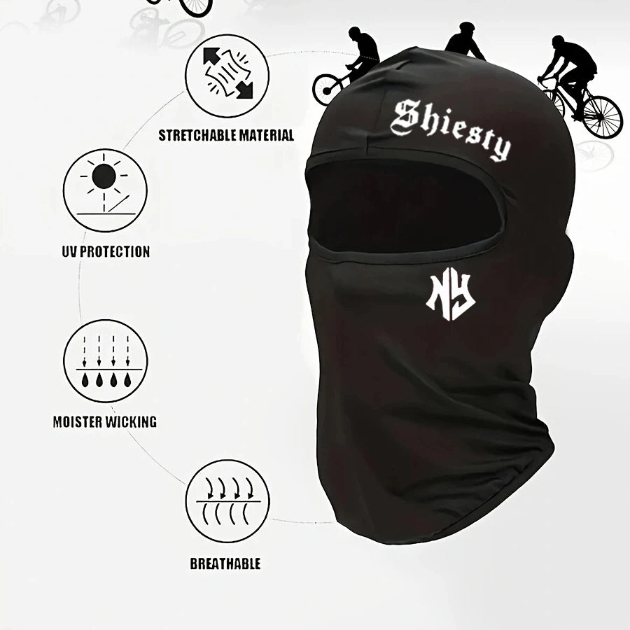 1/2/3/4pcs Simple Shiesty Print Balaclava Mask Hat, UV Protection Headgear For Outdoor Sports Cycling And Skiing
