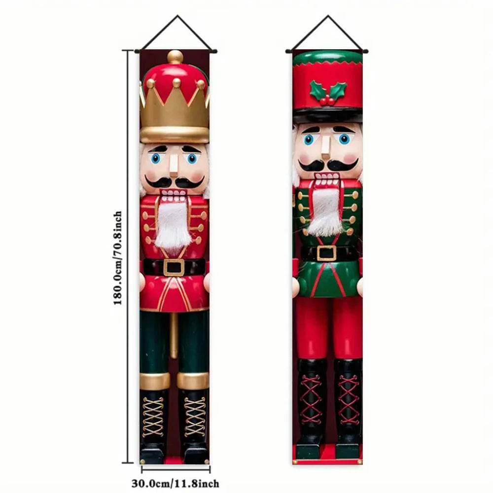 Christmas New Year Decorations Couplet Santa Snowman Door Banner For Home 2025 Xmas Hanging Ornaments Navidad Gift New Year 2026