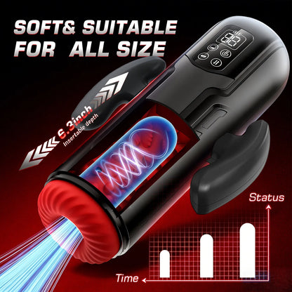 2026 New Thrusting Sucking Heat High Speed Male Masturbator Machine Automatic Telescopic Vagina Masturbation Cup Sex Toy For Men