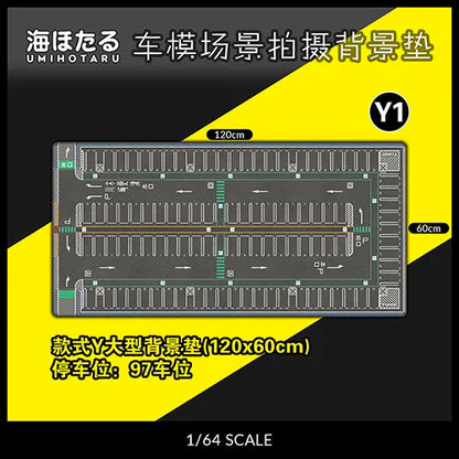 80CM 1:64 Scale Model Car Scene Mat Large Parking Lot Mat for Diecast Vehicle Scene Display Toy Mouse Pad Scene Show Toy