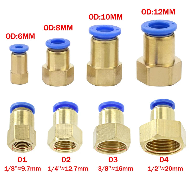 5Pcs Pneumatic Air Connector Fitting PC/PCF/SL/PB/PL 6 8 10 12 Thread 1/8 1/4" 3/4" 1/2" Hose Fittings Pipe Quick Connectors