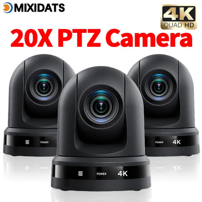 4K NDI camera 20x zoom AI tracking USB HDMI LAN and POE interfaces suitable for live streaming and business meetings in churches