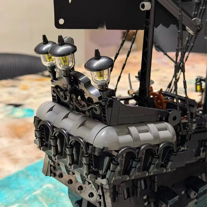 In Stock Pirate Captain Ship MOC Building Blocks Model Home Decoration Adventure Collectible Bricks Ornament Birthday Gift