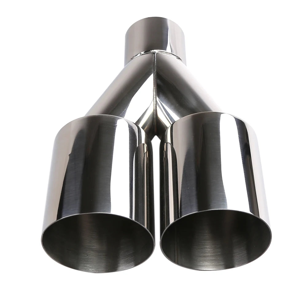 Car  Stainless Steel Muffler Tip Y Shape Double Exit Exhaust Pipe Mufflers Universal Fits exhaust pipes with a diameter of 63mm