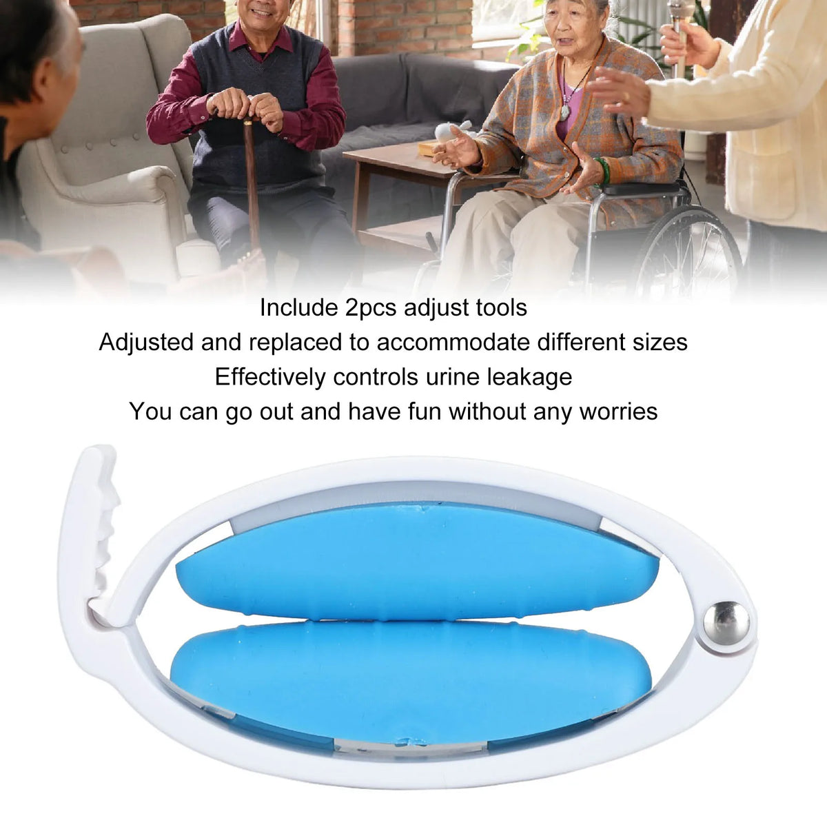 1pcs Male Urinary Incontinence Clamp Prevent Leakage Adjust Pressure Soft Silicone Incontinence Clip Men Male Patients Care