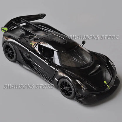 1:32 Scale Diecast Model Car Toys Koenigsegg Jesko Miniature Replica Pull Back Sound Light