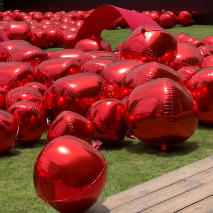10PCS red glossy round 4D foil balloons are used for Valentine's Day decoration, restaurant and birthday party decoration