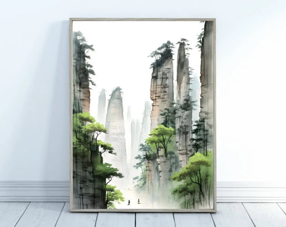 Japanese Zen Lotus Buddha Monk Koi Fish Forest Mountain Poster and Prints Canvas Printing Wall Art Picture for Living Room Decor