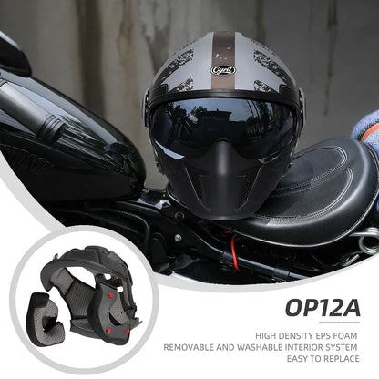 Full Face Open Face Motorcycle Helmet Double Lens Modular Helmets DOT ECE APPROVED CYRIL OP12A Man Woman Retro Moto Helmet