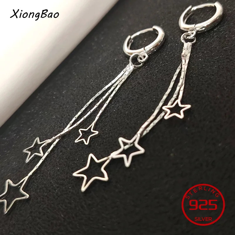 925 Sterling Silver Geometry Asymmetric Earring for Women Girl Simple Office Jewelry Gift Dropshipping