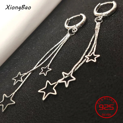 925 Sterling Silver Geometry Asymmetric Earring for Women Girl Simple Office Jewelry Gift Dropshipping