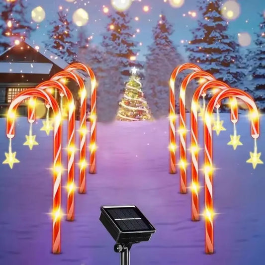 5/8PC/Set Solar-Powered LED Cane-like Stick Lights Outdoor Waterproof Candy Lawn Lamp Christmas Decoration Light For Garden Lawn
