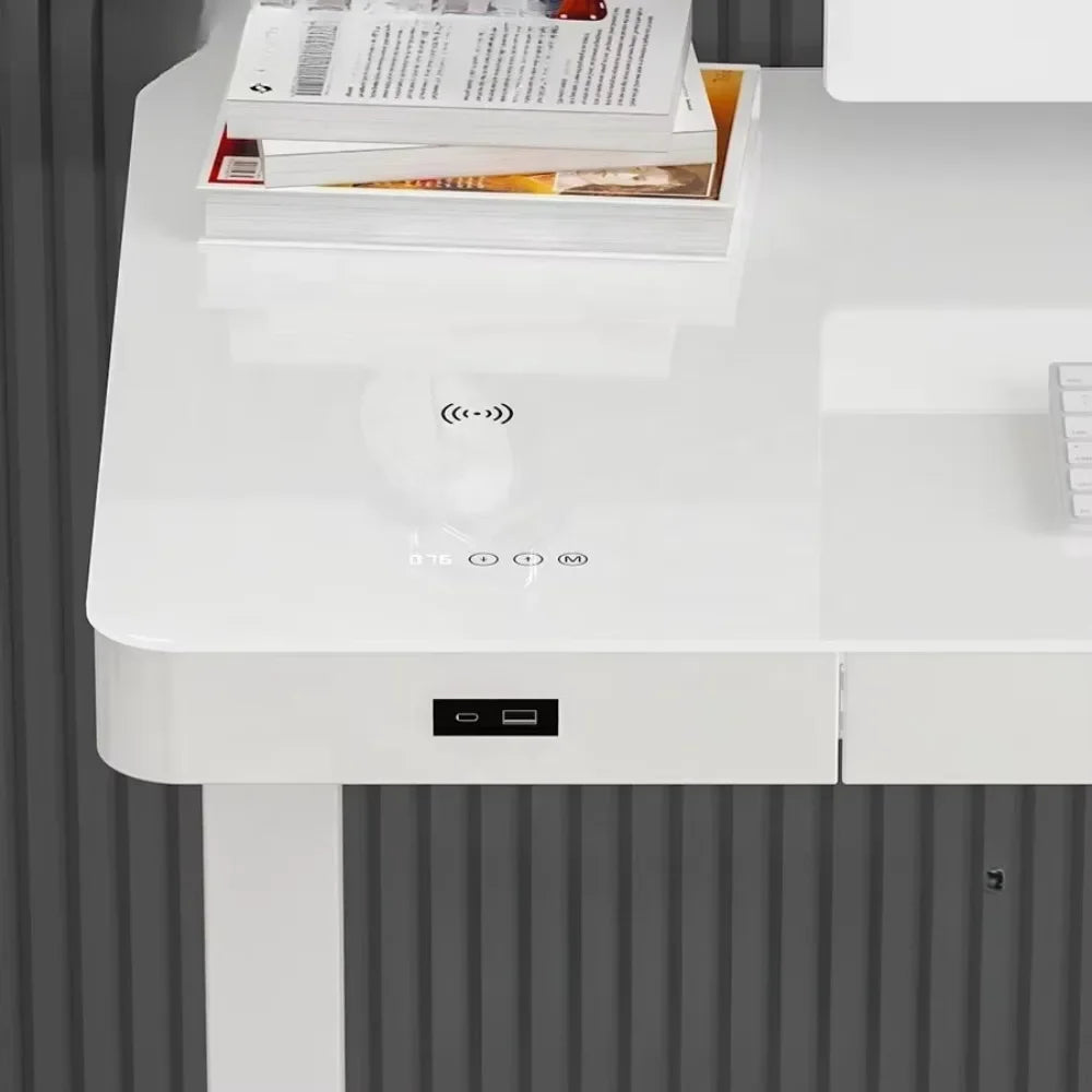 C-type computer desk electric adjustable height for modern office